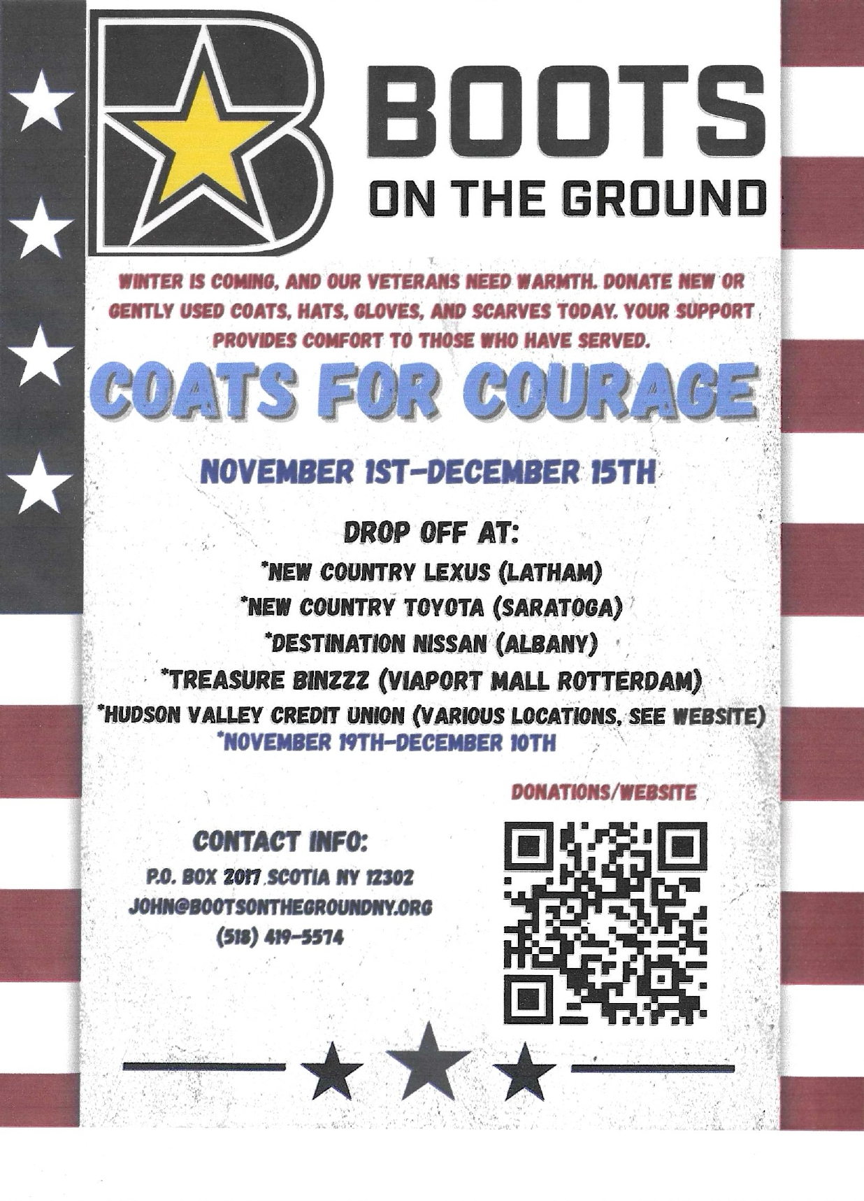 Coats for Courage event flyer