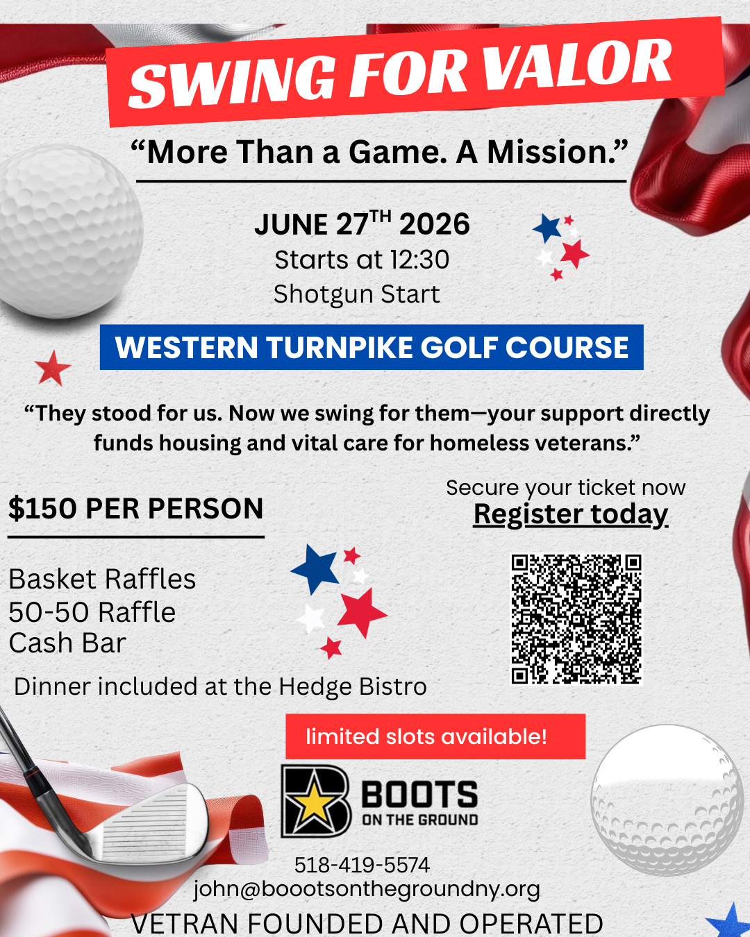 Swing for Valor event flyer